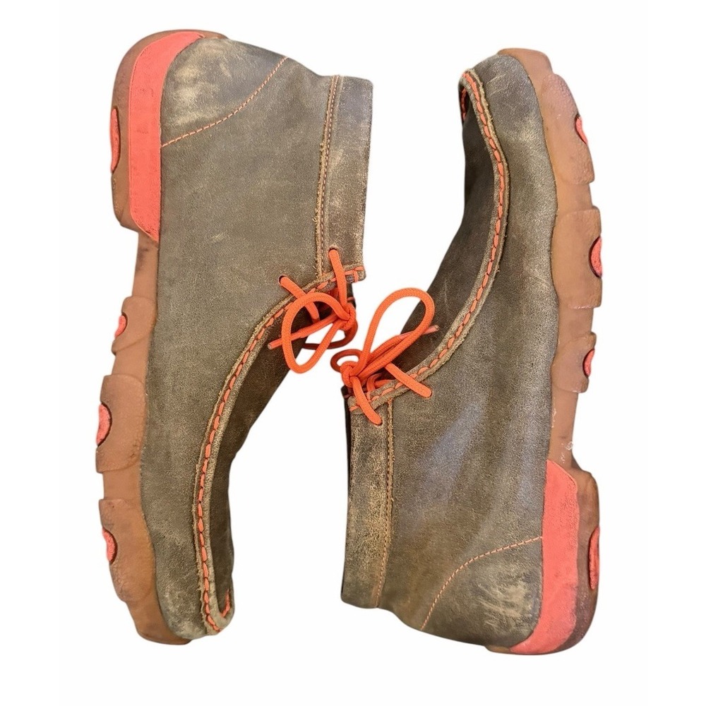 Twisted X Moc Toe Chukka Driving Moc Boots Neon Orange/Bomber Men's Size 9.5 - Picture 7 of 9